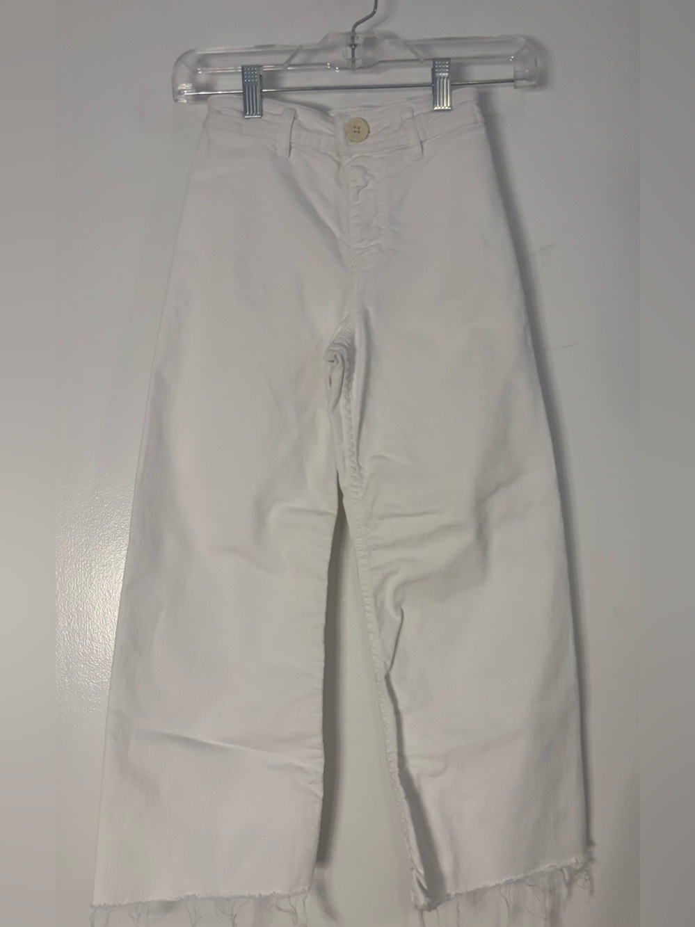 Zara White Frayed Hem Kids Jeans
